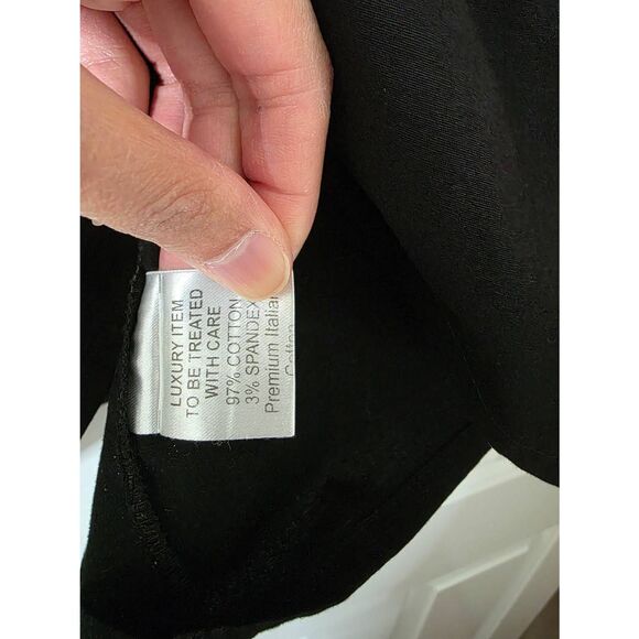 JARBO CERCHI SHORT SLEEVE BLOUSE IN ITALIAN COTTON L/XL BLACK $298 - Picture 4 of 8